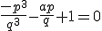 \frac{-p^3}{q^3}-\frac{ap}{q}+1=0